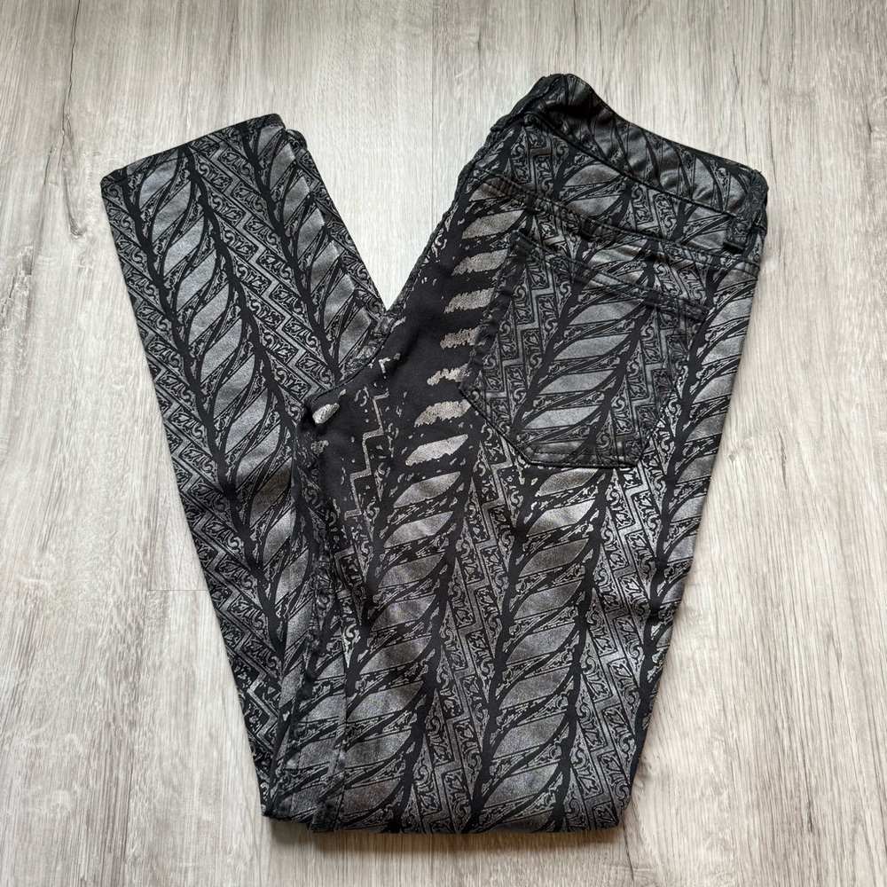 Ted Baker London Black and Gray Skinny Wax Jeans